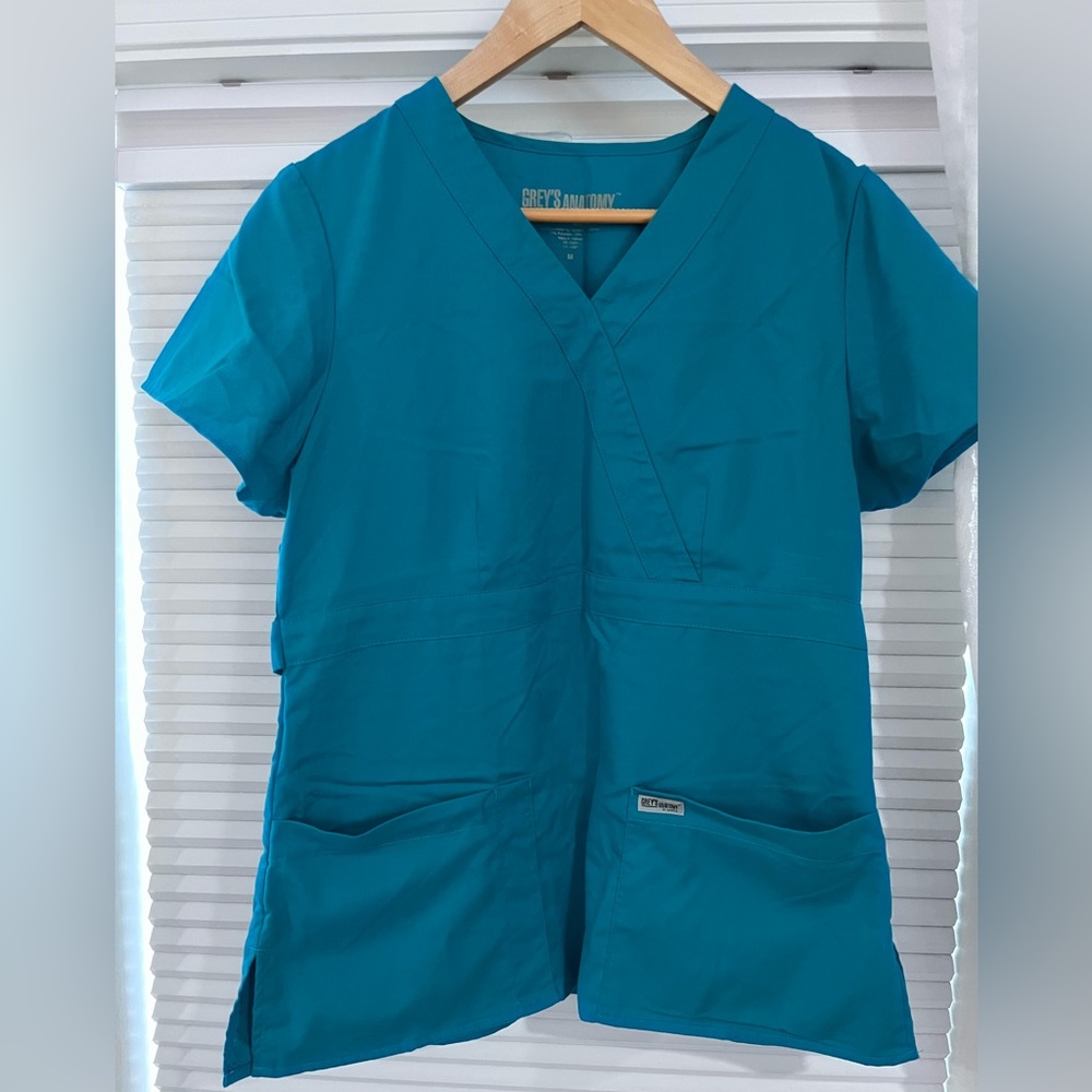 Greys Anatomy teal scrub top
